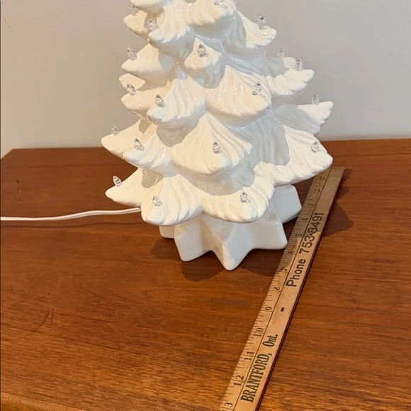 White Ceramic Light-Up Christmas Tree Holiday Decor - Picture 8 of 11